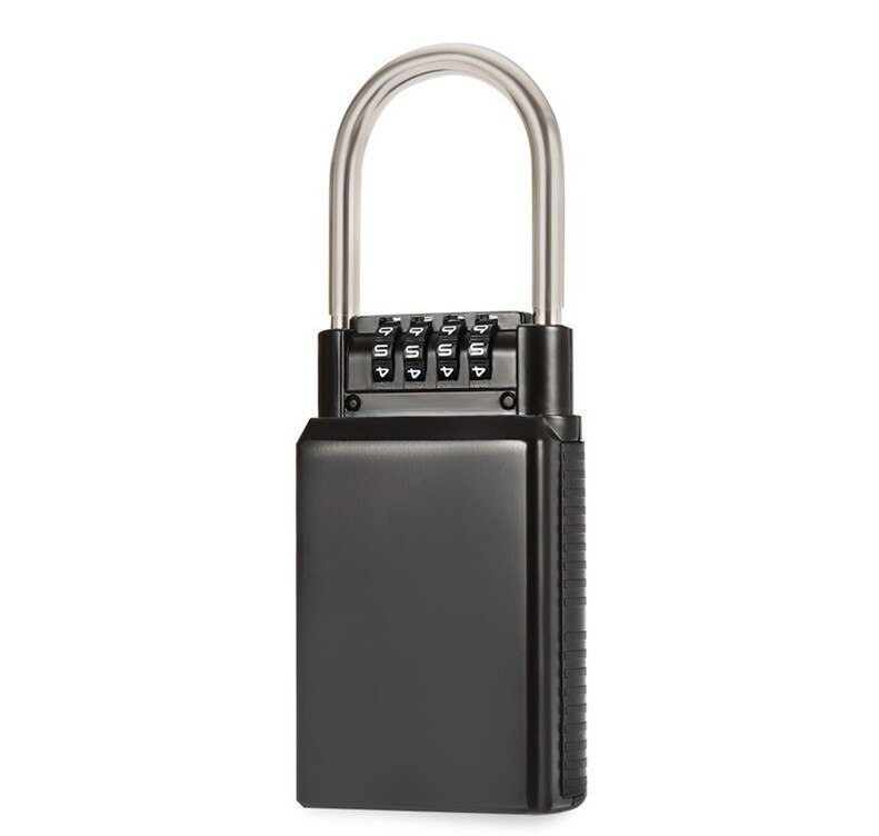 Keyed Locks Secret Security Padlock Key Storage Box Organizer Zinc Alloy Safety Lock with 4 Digit Combination Password