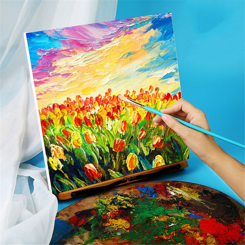 1 ud. Marco de madera de algodón pintura al óleo lienzo blanco en blanco Placa de pintura cuadrada Marco de tablero de madera manualidades DIY suministros de arte Escolar