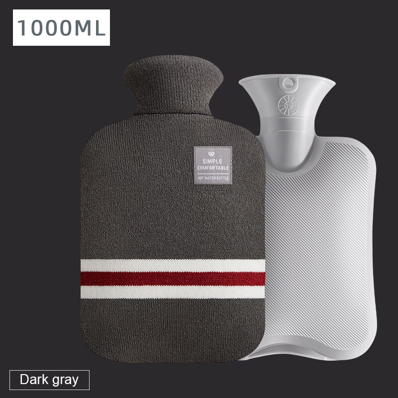 Water Vullen -Water Zak Voor Vrouwelijke Warme Buik Handen En Voeten Warm Water Zak Fles Warm Water zak Houden Op Handwarmer: Dark Gray 1000ml