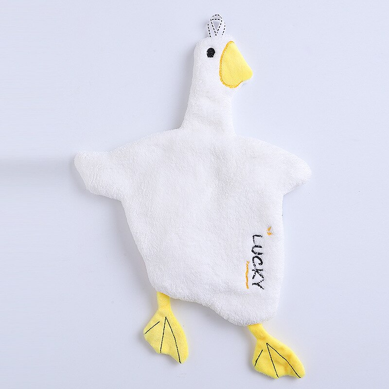 Verdikte Absorberende Zachte Handdoek Coral Fleece Handdoek Cartoon Handdoek Hangable Handdoek Cartoon Leuke Thuis Leveringen: WHITE