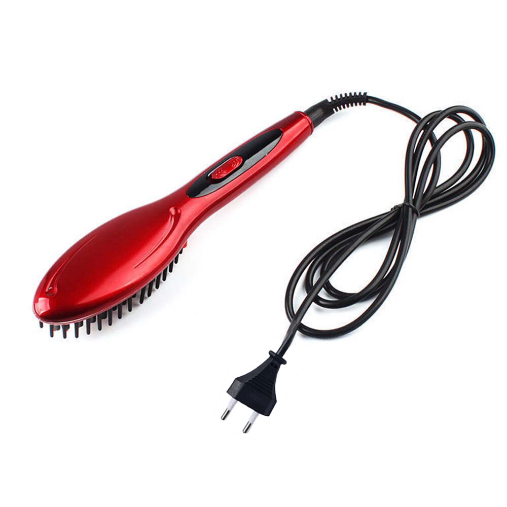 Cepillo alisador de pelo eléctrico Digital peine para desenredar, alisador de pelo, enchufe europeo: Red