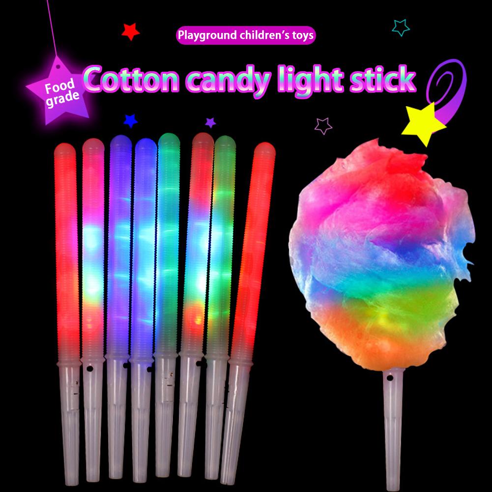 Led Cotton Candy Cones Colorful Glowing Marshmallow Sticks