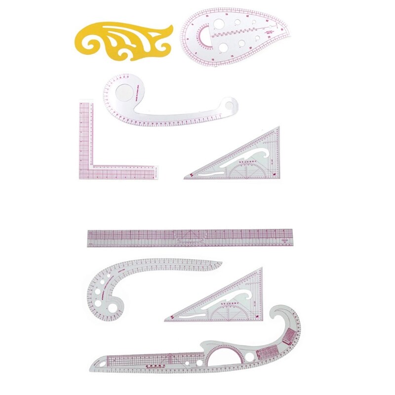 M4YD Sewing Tools 4/5 Stlye Sew French Curve Metric Shaped Ruler Measure Sewing Dressmaking Pattern DIY Clothing
