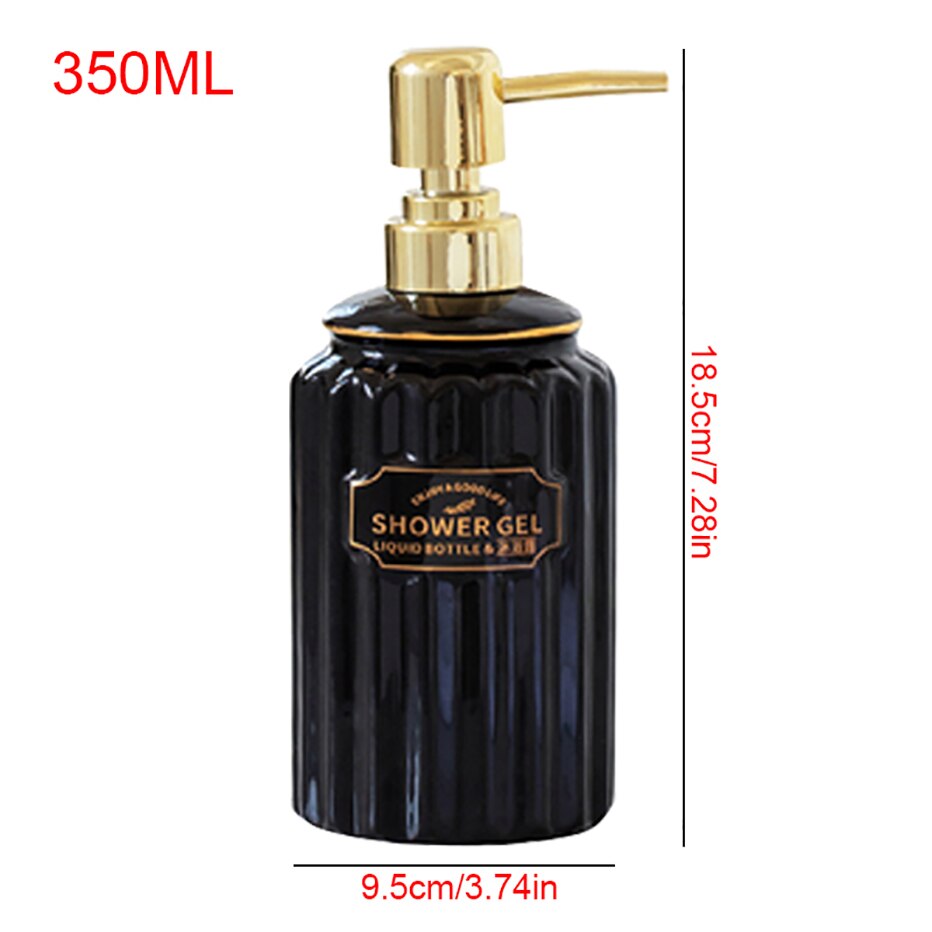 Ceramic Soap Dispenser Bottle White Large-capacity Shower Gel Shampoo Press Bottle Fillable Bathroom Empty Bottle