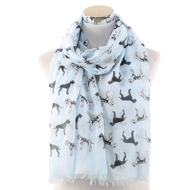 FOXMOTHER Neue Weiß Rosa Dalmatiner Schals Foulard Femme Bufanda Mujer Hund Schals Frauen Hund Liebhaber Mama: Himmel Blau