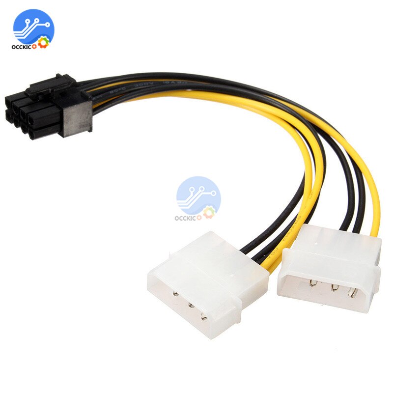 Dual Molex LP4 4 Pin to 8 Pin PCIE Express Connec... Grandado