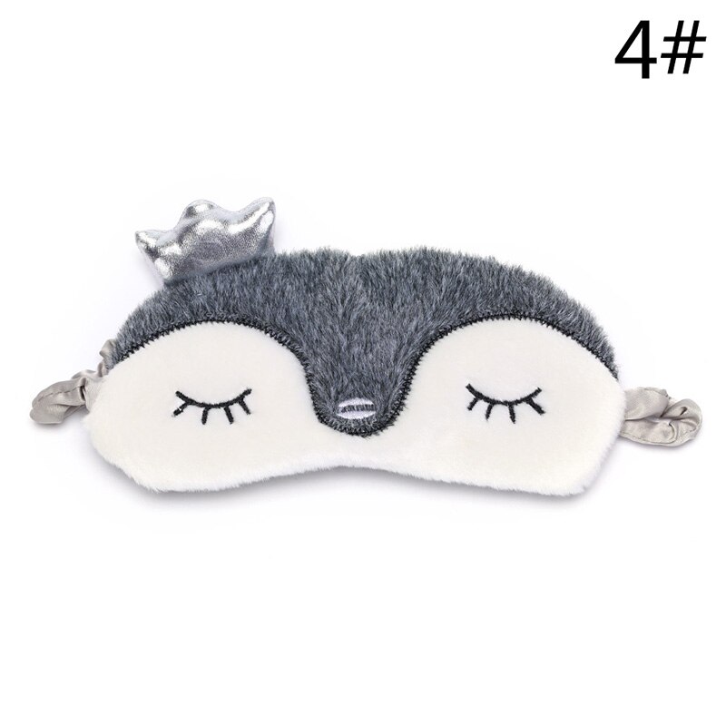 Dessin animé mignon Koala/lapin sommeil oeil masque sieste en peluche oeil ombre pansement reste voyage Relax aide au sommeil bandeau glace couverture oeil Patch: N4