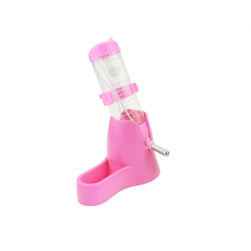 Hamster Water Bottle Small Animal Pet Guinea Rat Mouse Drinking Fountain Animal Feeding Device Hamster Food Container Case: 2in1 Pink