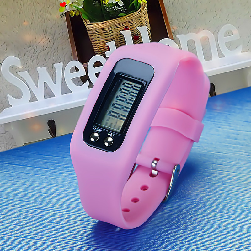Bransoletka do zegarka nadajnik sportowy Fitness krokomierz kobiety mężczyźni cyfrowy nadgarstek zegarek Monitor zdrowia fantastyczna bransoletka do zegarka krokomierze: Różowy