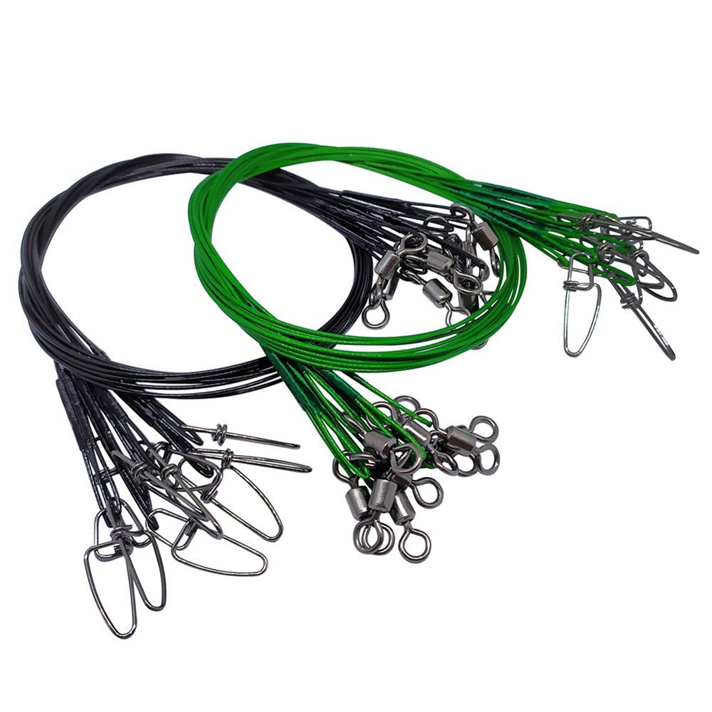 10 stk 50cm fiskeline leder wire test 88 lbs /40kg anti-bid stål wire line snore kraftigt fiske stik til lokke