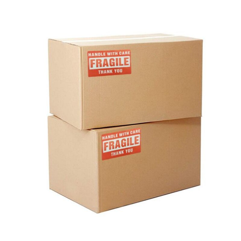100/200/500PCS Fragile Paper Packaging Sticker Box Be Careful Fragile Packing Bag Warning Stickers Label