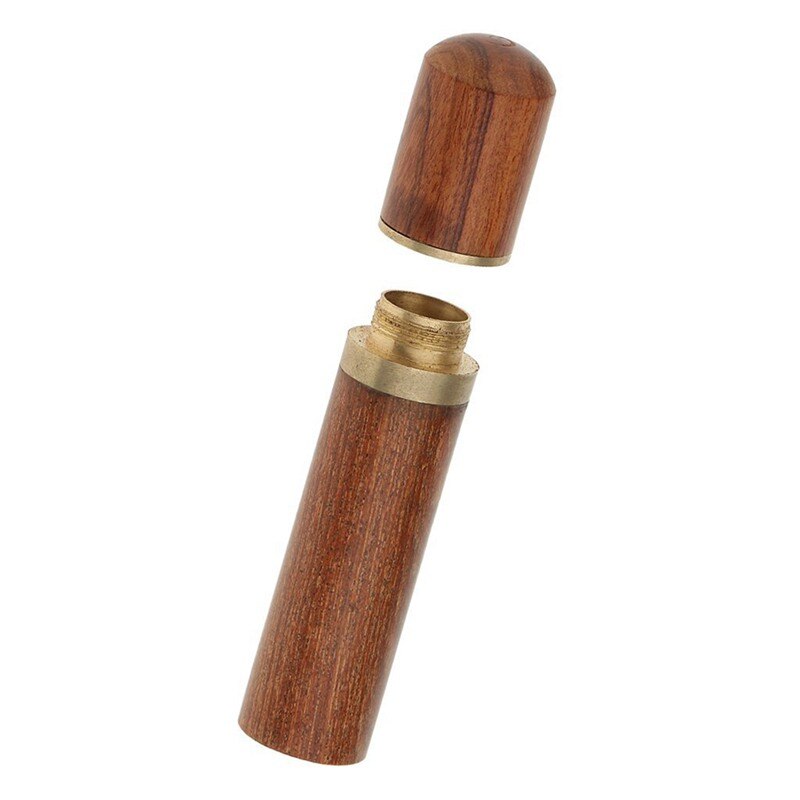 Penvormige tandenstokerbuis van hout, duurzaam draagbaar doosje tandenstokers, bruine kleur