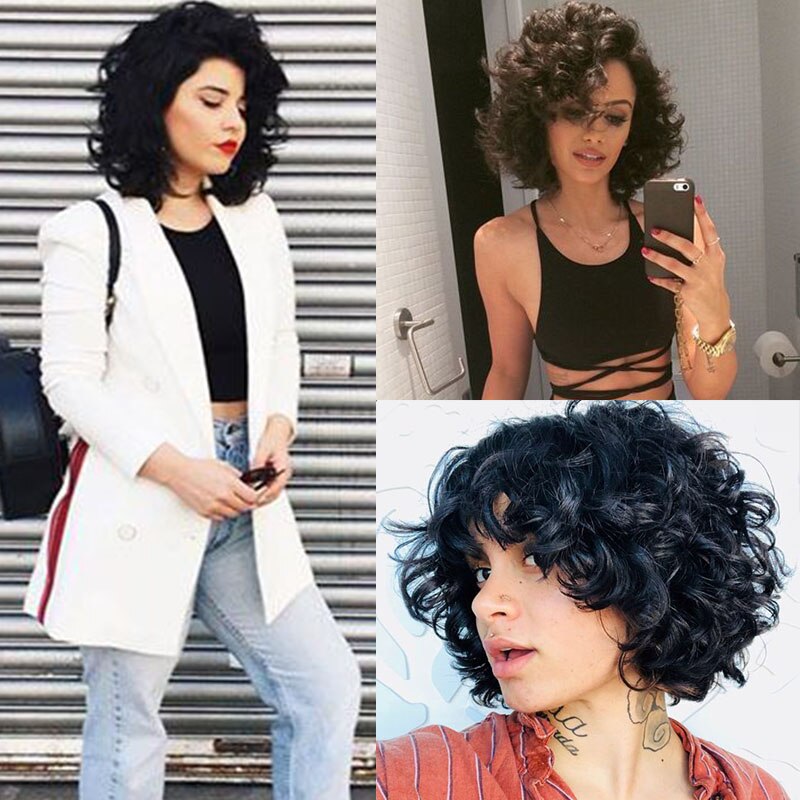 Synthetic Wig Wig Female Short Curly Hair Fluffy Natural Hair High Temperature Silk Transform Styling Wig