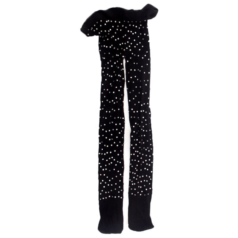 Enfants strass résille chaussettes filles bas chaussette collants minces: Black / Length app.48 cm