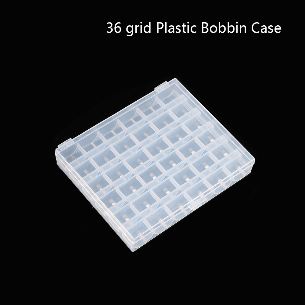25/36 Grid Bobbins Sewing Machine Spools Clear Plastic Thread Bobbin Storage Case Box For Home Sewing Craft Tools Accessories: 36grid Empty Case