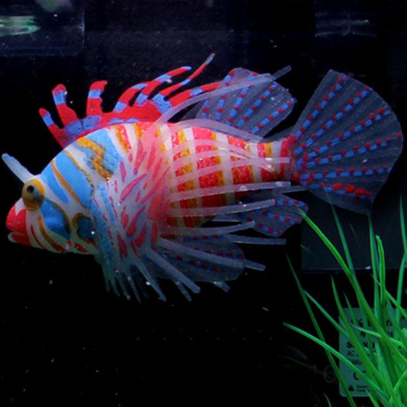 1pc glow in dark kunstmatige aquarium koraalduivel ornament aquarium aquarium decoratie kwallen huisdier decoratie voor: L maat 3