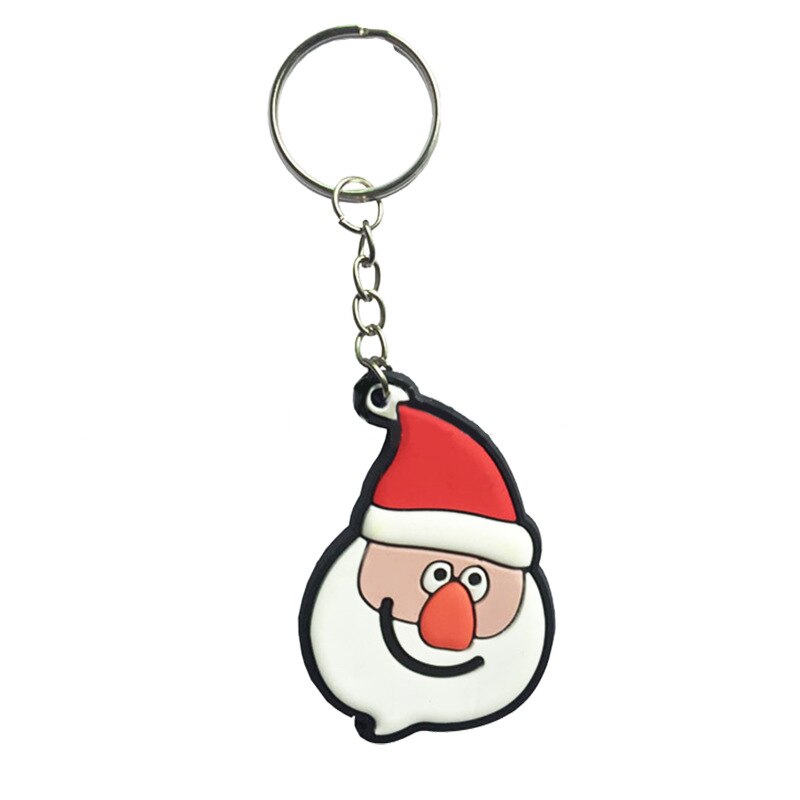 Kerstversiering Pvc Zacht Rubber Herten Oude Man Sleutelhanger Kerstboom Kleine Hanger Kerst Slee Leuke Charm: head