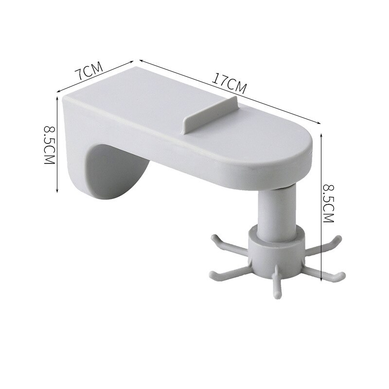 1PC Free-Punch Kitchen Storage Rack Wall-mounted Household Shelf Rotating Hook Pot Kitchenware Hook