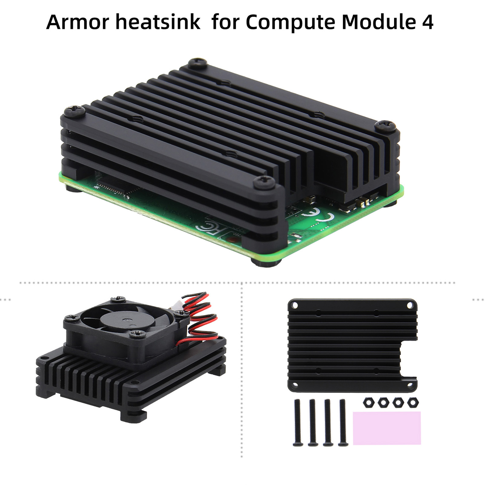 Raspberry Pi Compute Module 4 CM4 Ingebed Aluminium Heatsink/Koeler/Radiator/Beschermende Shell Ondersteuning 30Mm Fan (C235)