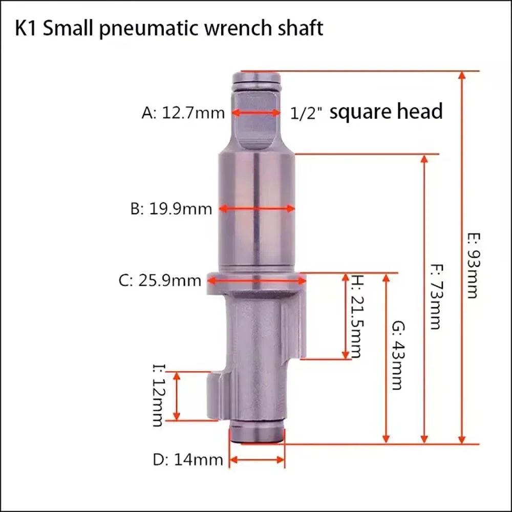 1PC 1/2 3/4 1" inch Pneumatic Tools Air Impact Wrench Anvil Driver spindle Axis Hammer block Repair Parts: WHITE