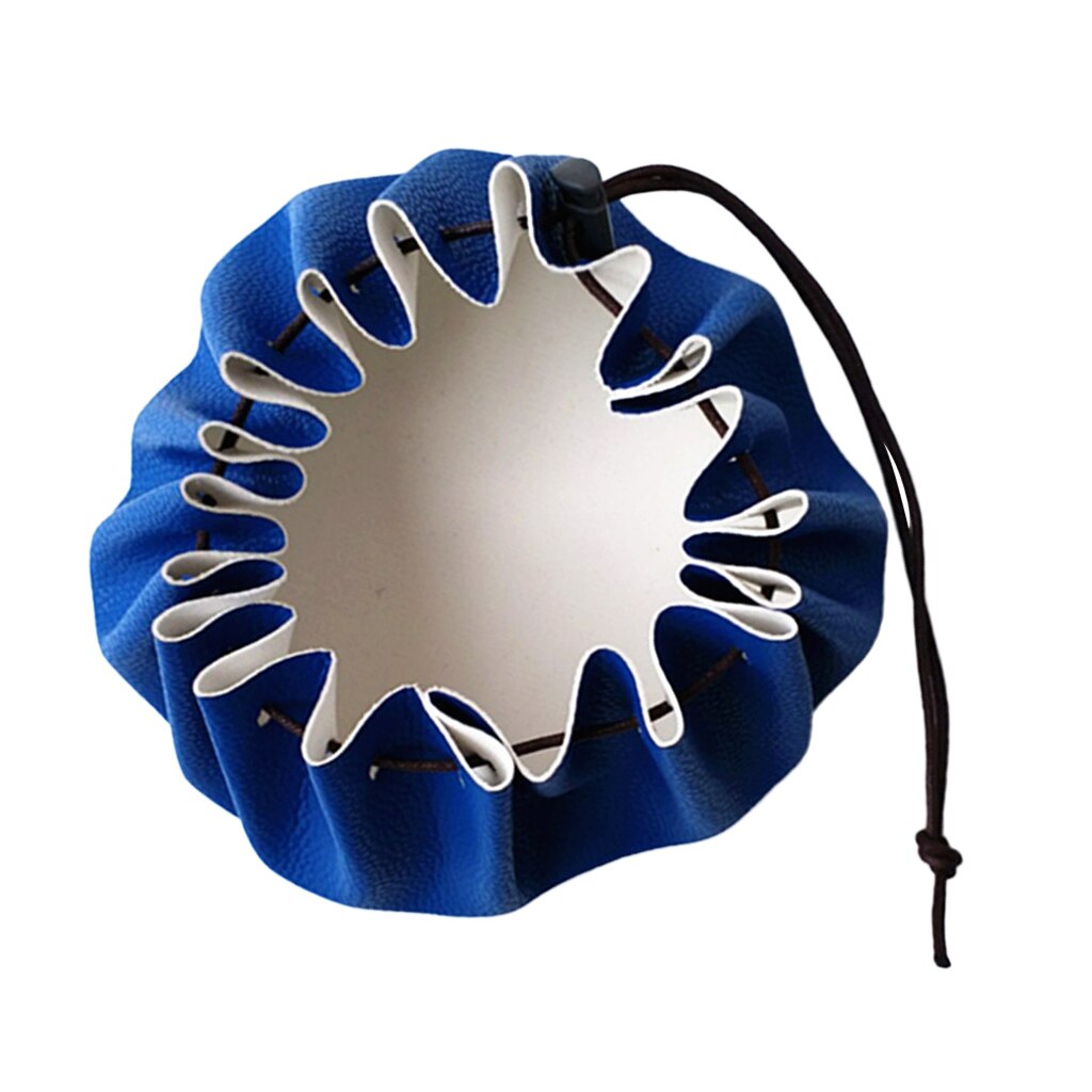 Portable 15'' PU Leather Drawstring Storage Pouch For Tinder, Foraged Edibles,