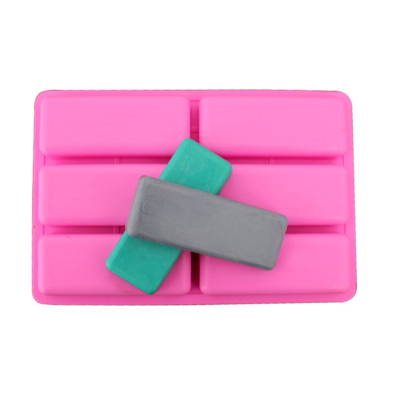 Rectangle Silicone Soap Mold 6-Cavity Handmade Soap Making Mould