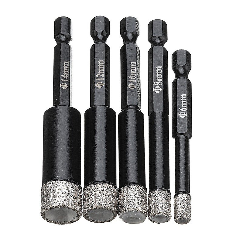 6-14mm Glass Drill Bits Hole Saw Cutter Vacuum Brazed Diamond Coated Core Hole Saw Drill Bit Ceramic Dry Bit Core Drill Bits Kit