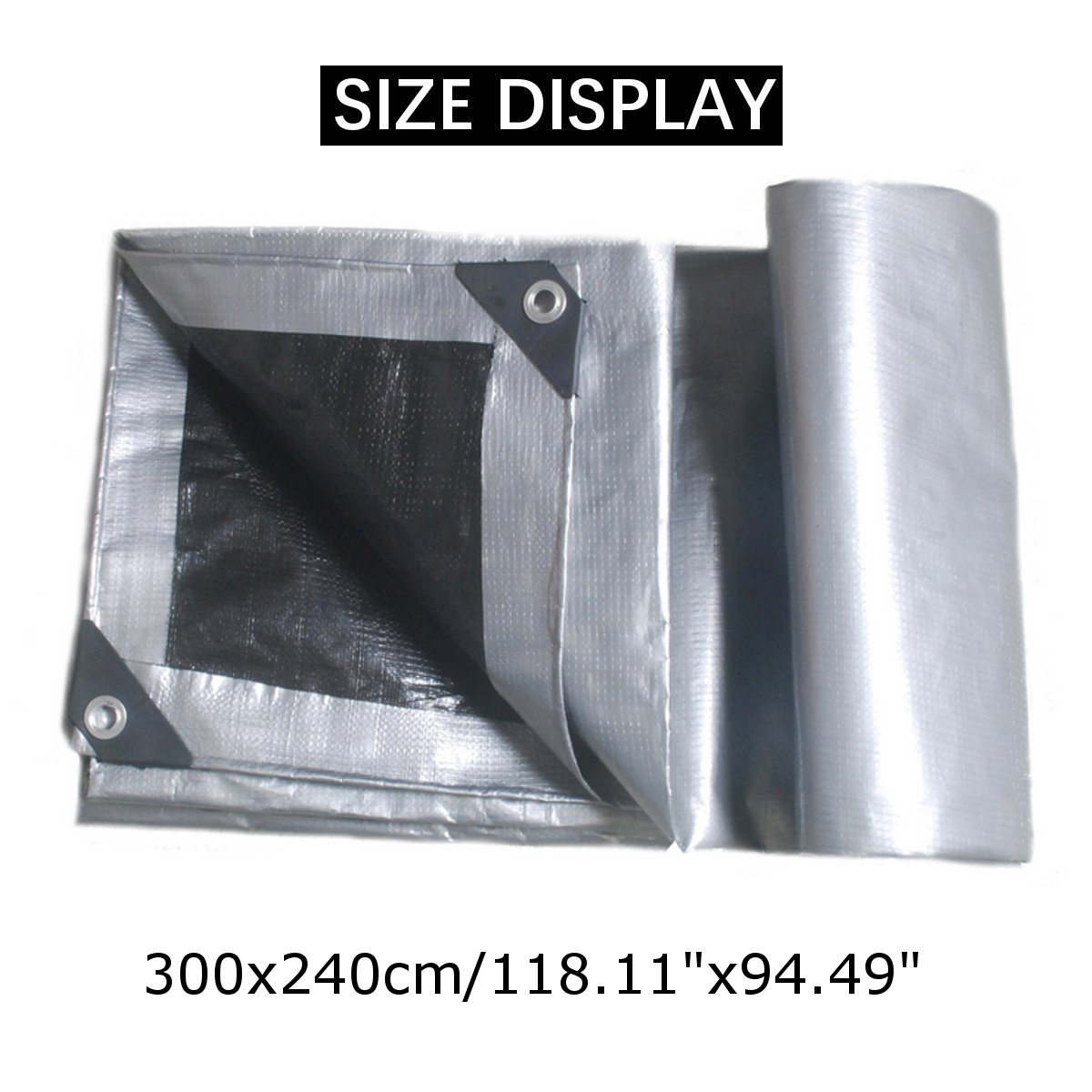 2.4x3m Waterproof Cloth Sunshade Fabric Camping Tarp Canopy Ground Sheet Shelter Outdoor Garden Patio Cover with Eyelets