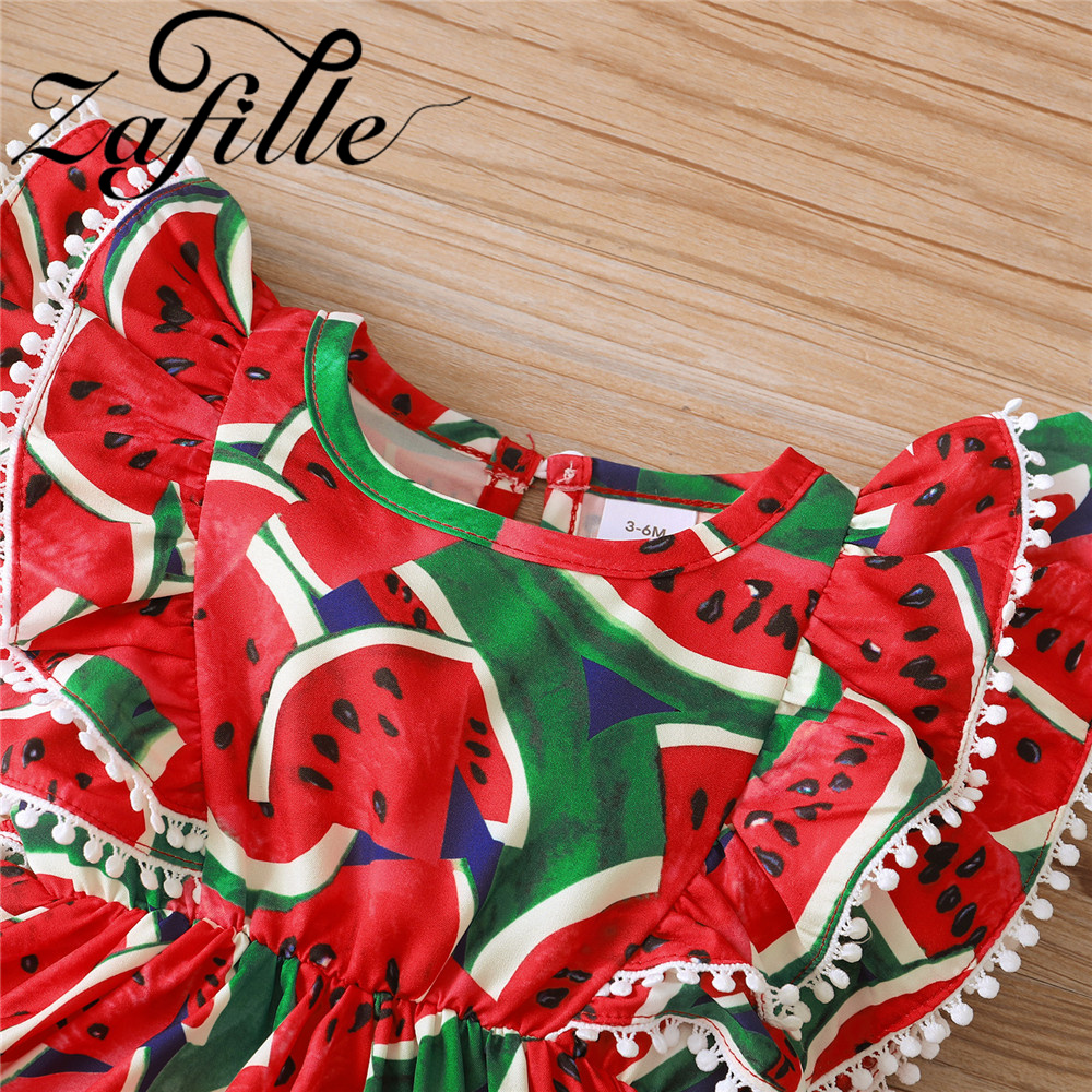 Zapille-vestido con Estampado de sandía para bebé, trajes de , atuendos, prendas de vestir, 2 piezas