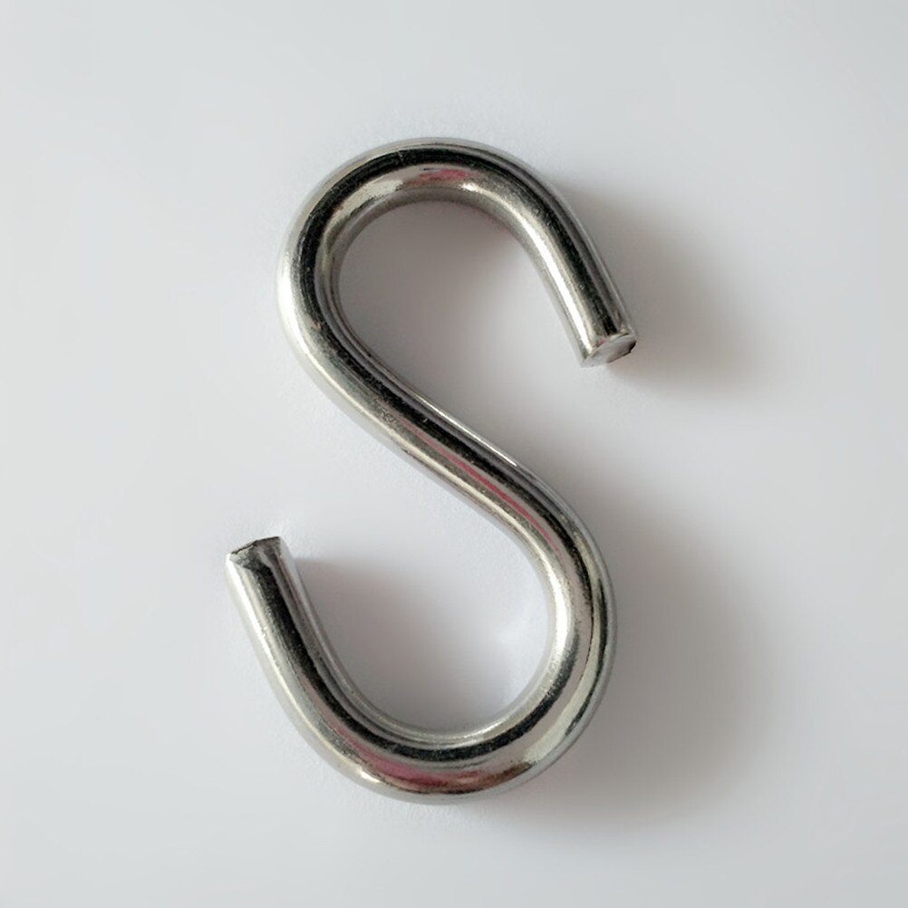 OUNONA 2pcs Hooks 8mm Stainless Steel Heavy Duty S Shaped Hooks Hangers for Wall Bathroom Kitchen