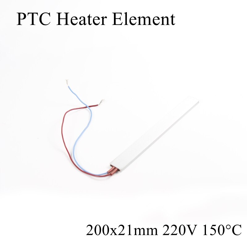 200x21mm 220V 150 Graden Celsius Aluminium PTC Verwarmingselement Constante Thermostaat Thermistor Lucht Verwarming Sensor Shell 200*21mm