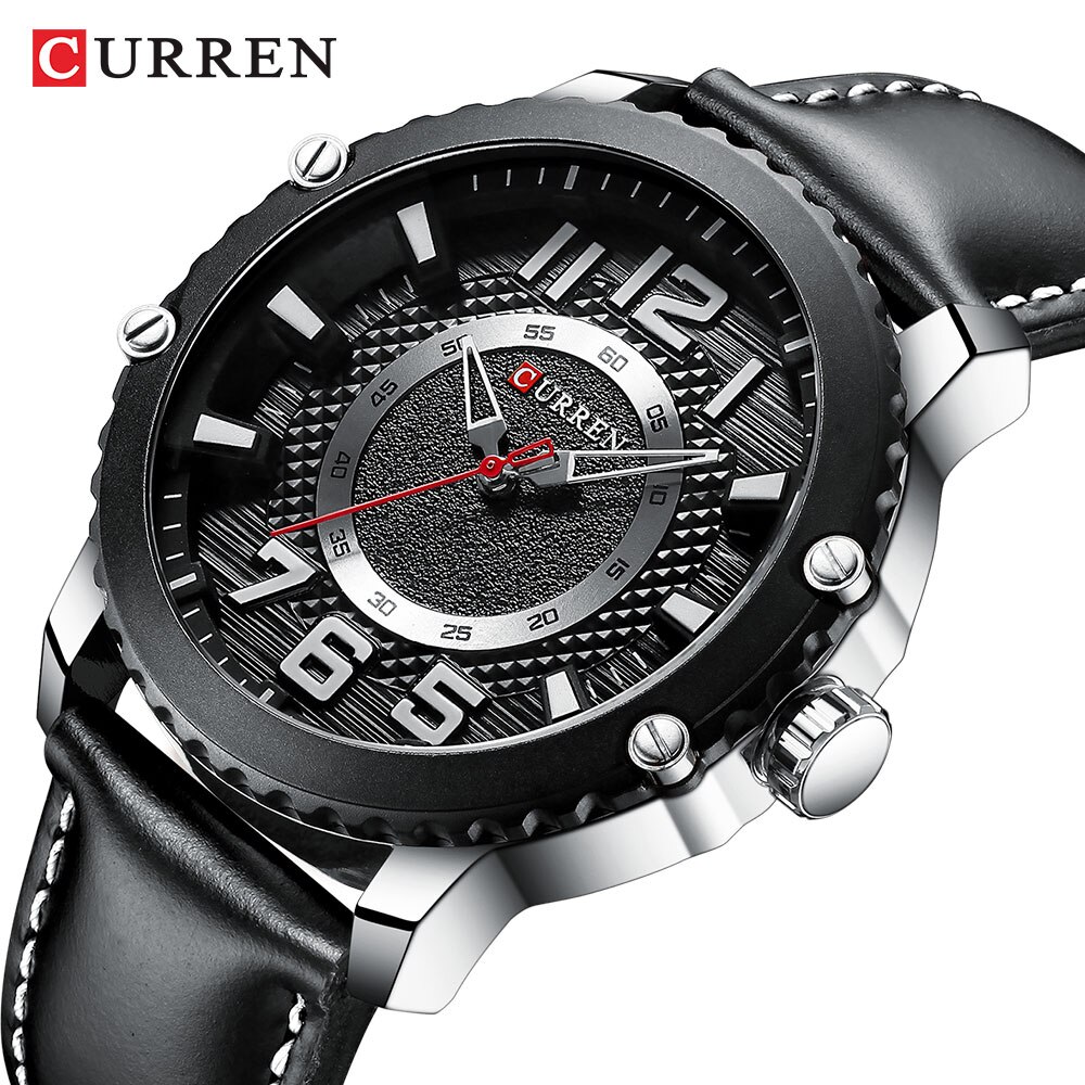Relogio masculino ure herre curren ur herre ure læder vandtæt armbåndsur herre sport quartz ur 8341