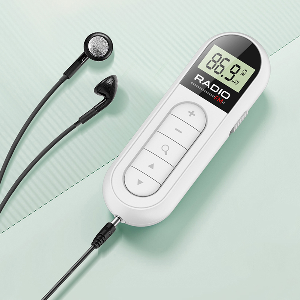 Radio FM portátil con retroiluminación, dispositivo con auriculares de 3,5mm, carga tipo c, 76-108MHZ, para caminar y trotar