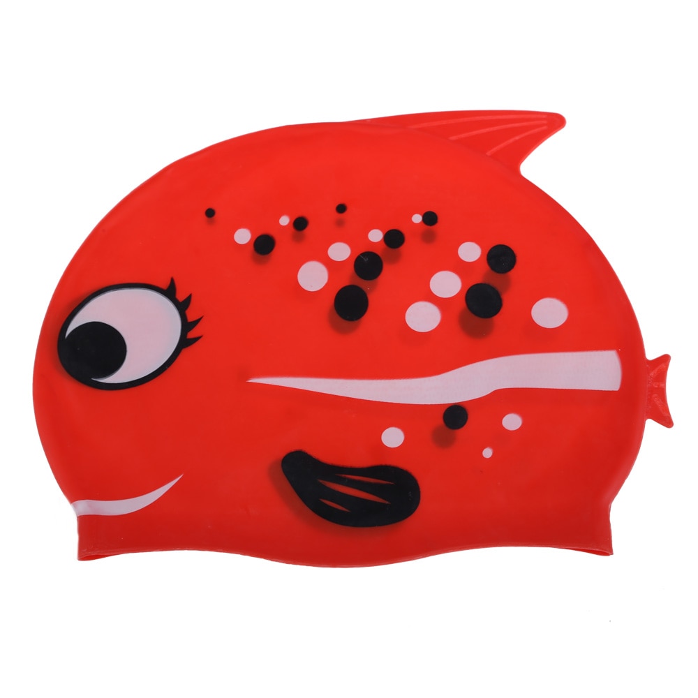 Children Cartoon Swimming Cap Silicone Diving Waterproof Swim Hat Kids Girl Boy Favor Bathing Cap With Fish Shark Pattern