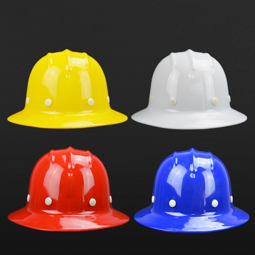 Volledige Rand Harde Hoed, 8-Point Ratchet Schorsing, Slagvastheid Veiligheid Helm Verstelbare Hoed, Rood, blauw, Geel, Wit