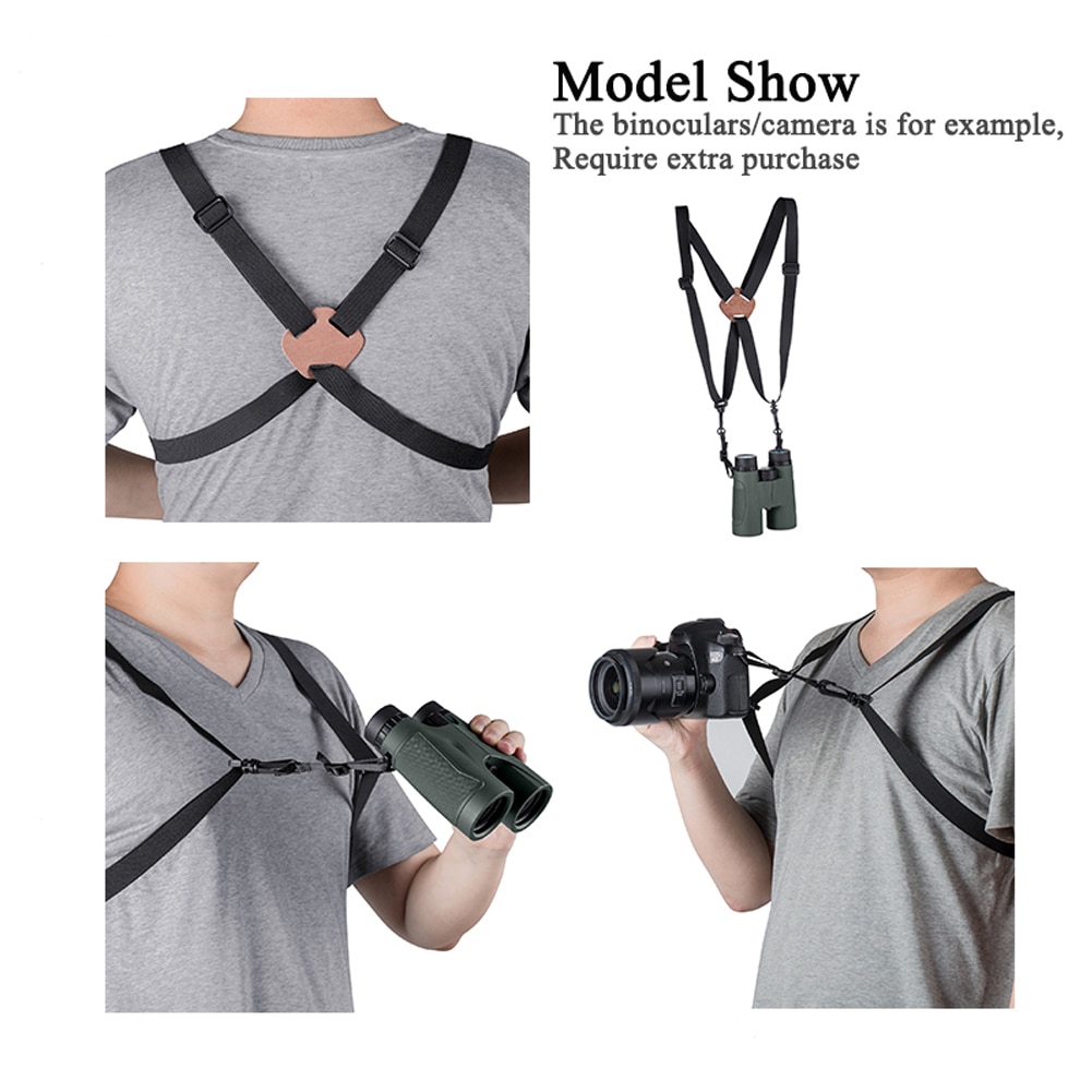 Durable Adjustable Size X Shaped Hiking Nylon Camera Rangefinder Quick Release Outdoor Simple Binocular Harness Strap Ergonomic