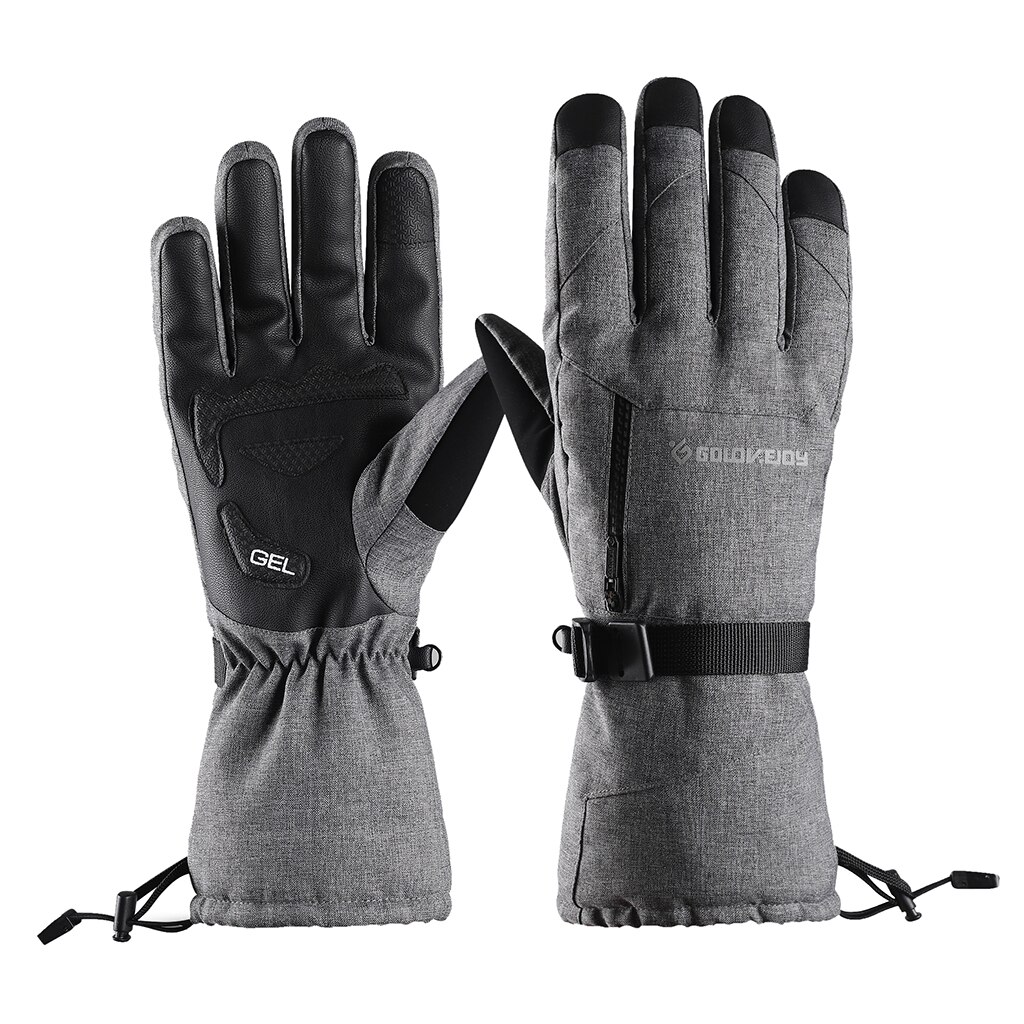 Imperméable à l'eau neige Ski gant coupe-vent chauffe-mains écran tactile fermeture éclair