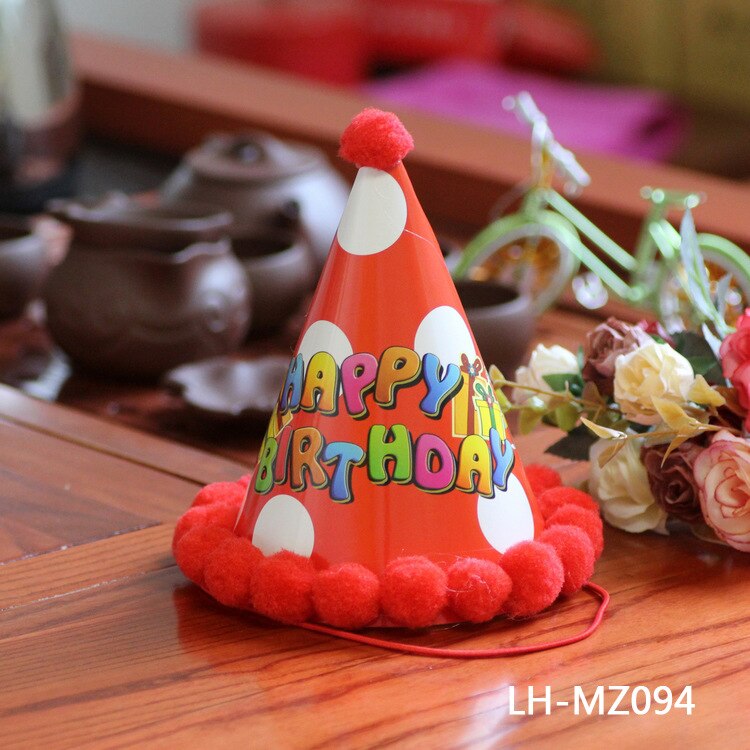 Bursdag låve låve regnbue bursdagsfest lue chlid krone dekorasjon papir lokk tegneserie mønster festival fargerik lue: Mørkeblå