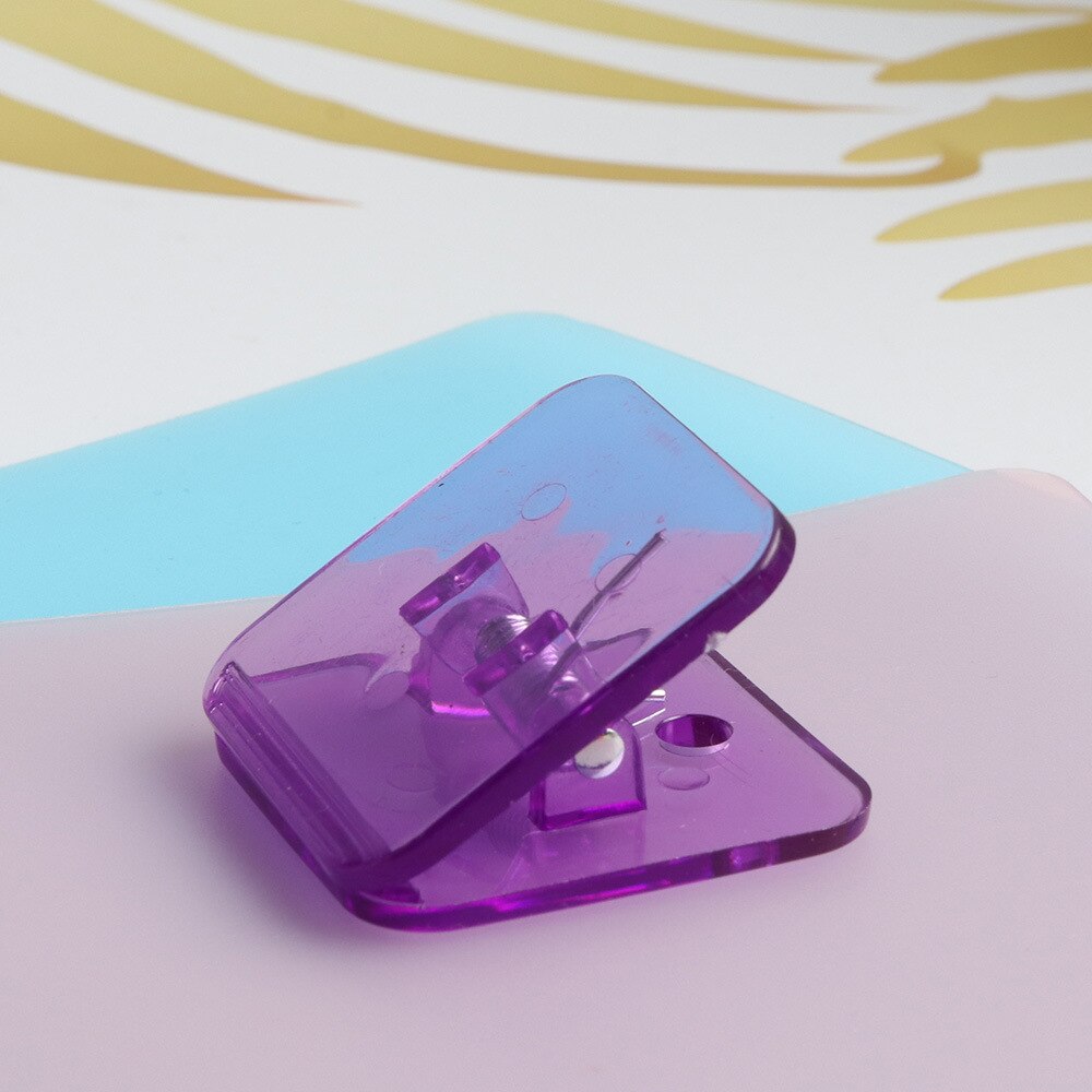 Clips de couture en plastique, 10 pièces, Clip d&#39;angle acrylique, reliure à longue queue pour fournitures de couture, Clip de chemise, pinces pour tissu: transpt purple 10pcs