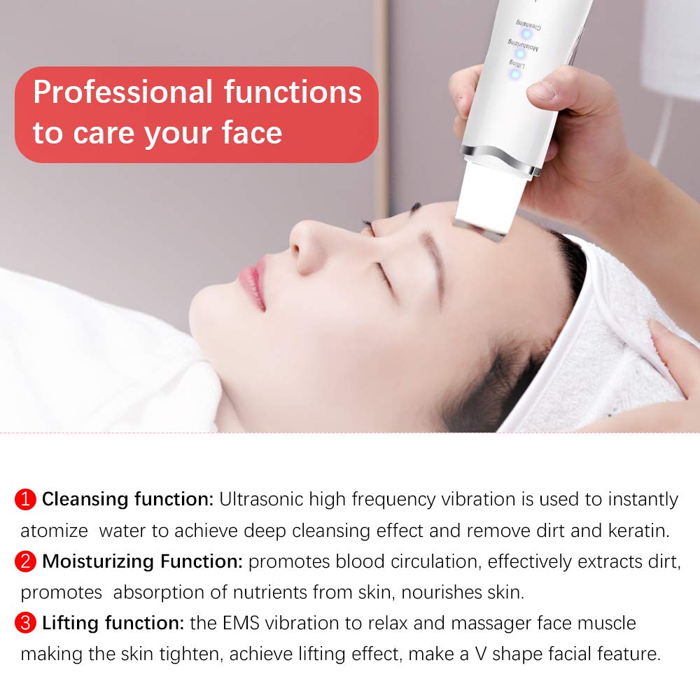 Épurateur à ultrasons pour la peau du visage, rechargeable, nettoyage des pores, à vibrations, outil destiné à l&#39;élimination des points noirs