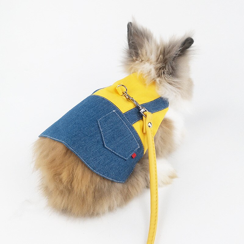 Pet Bunny Clothes Leash Bunny Kitten Cat Cat Lop-eared Rabbit Decoration Costume Traveling to take pictures