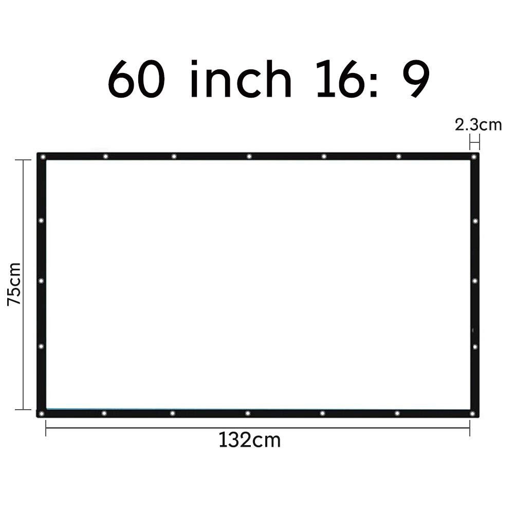 Projection Screen Movie Curtain Practical Portable Polyester Waterproof Room Moisture Proof Movie Cloth Home Shade Sail Shelter