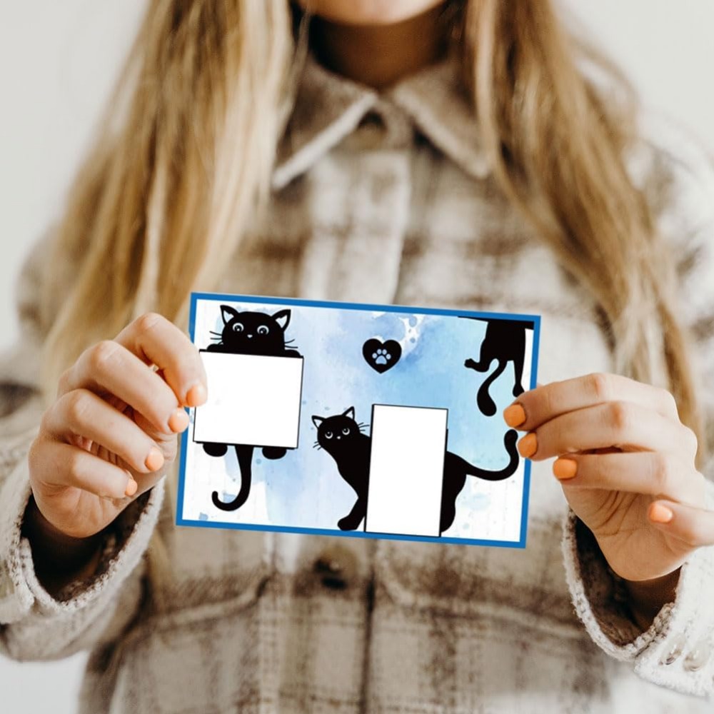 Black Cat Clear Stamps for DIY Scrapbooking Cat Border Silicone Stamp Seals Transparent Stamps for Cards Making Photo Album