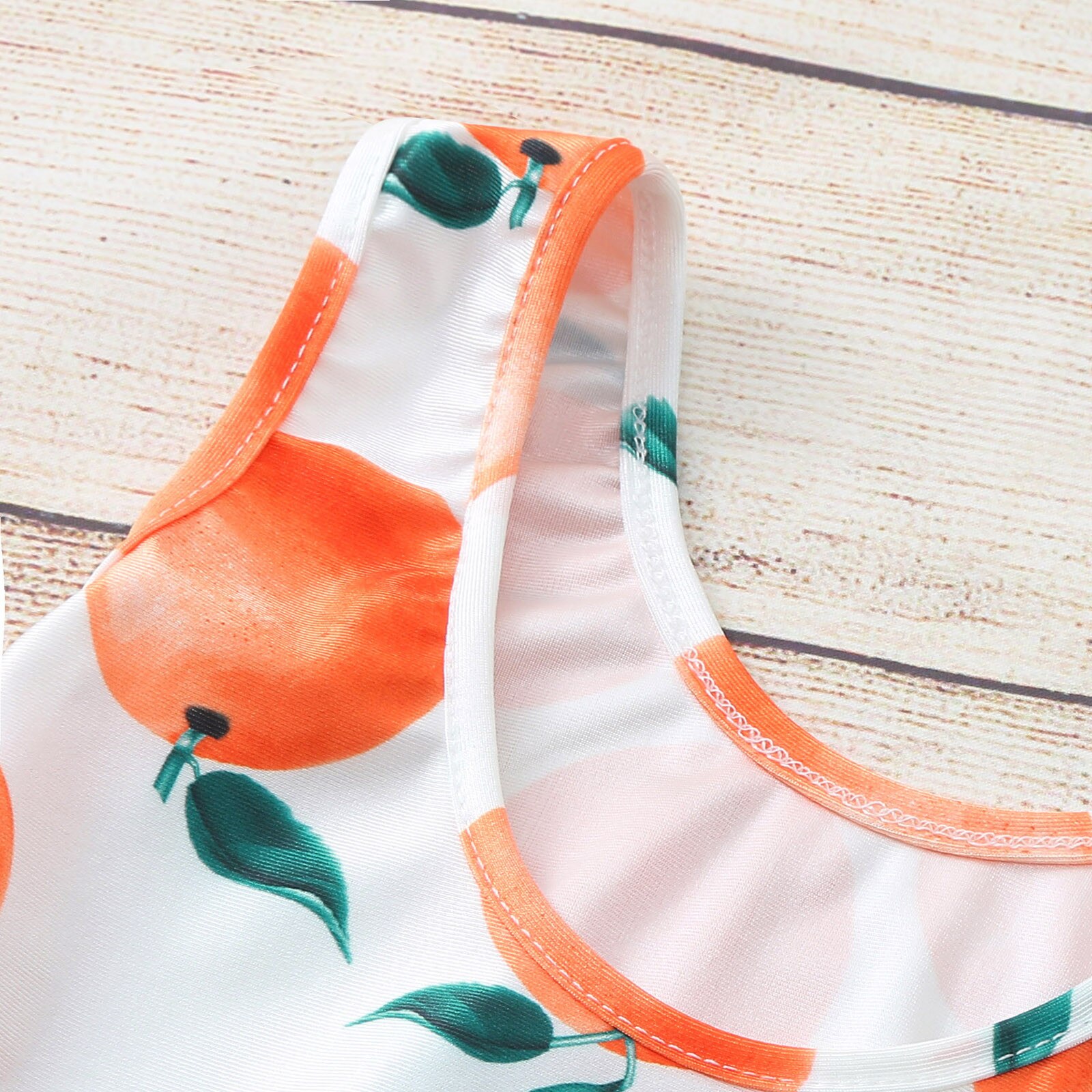 Summer kids swimwear for girls Toddler One Piece Orange Printed Ruffles Swimsuit Swimwear bambina Outfit Beachwear