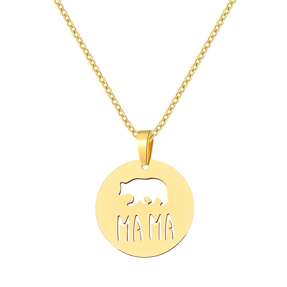 Colares de aço inoxidável elefante mama pingentes corrente gargantilha jóias moda colar para mulheres jóias festa presentes das mães