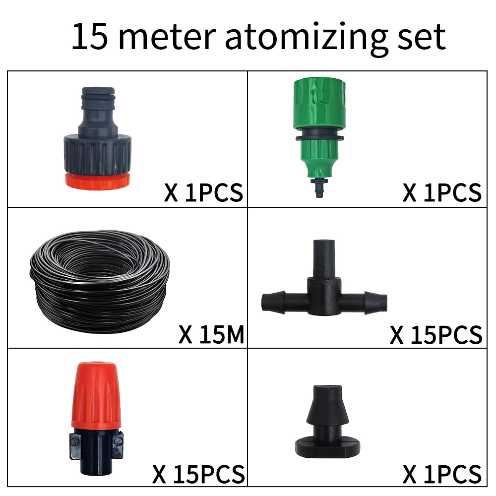 Mistsproeiers Irrigatieset 5M-20M Tuin Automatische Spray Vernevelingsinstallatie Bewateringssysteem Met 4/7 Pe Slang En Connector: Rood