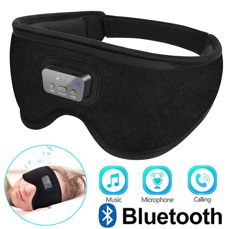 JINSERTA-auriculares inalámbricos 3D con Bluetooth 5,0, cinta para la cabeza para teléfono, auriculares suaves para dormir, mascarilla para dormir, música: JS-0972