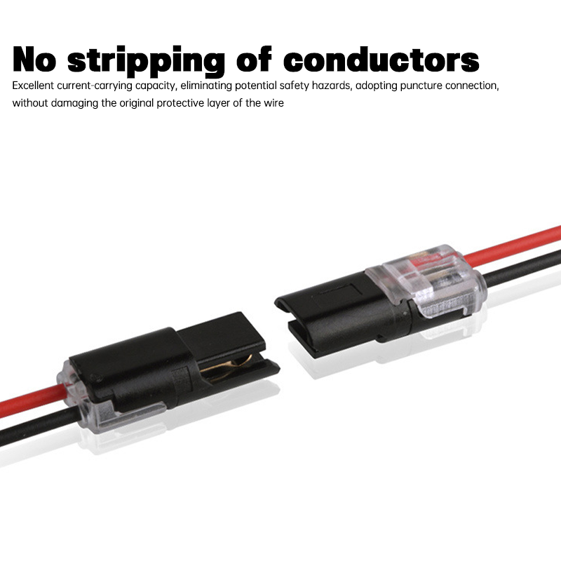 1-50pcs Double-Wire Plug-in Connector 2 Pin 2 Way Pluggable LED Wire Connector Universal Car Wire Cable Electrical Connector