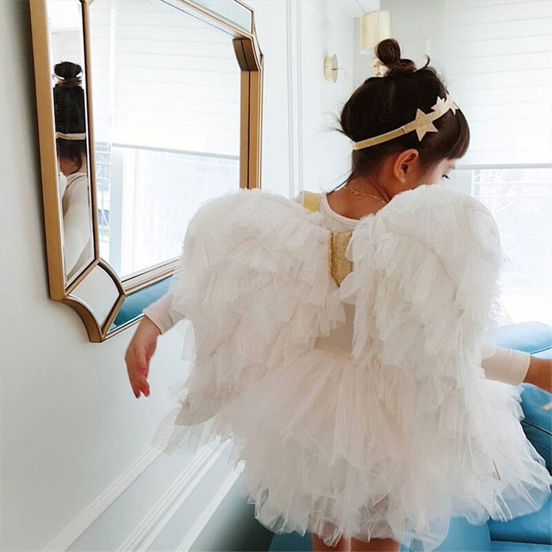 Beautiful Kids Girls Party Wear Angel Wing Accessories Baby Girl Lovely Photography Props Christmas Halloween Props