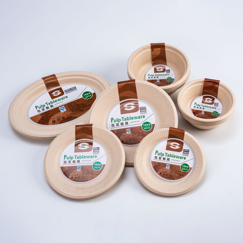 10 Stuks Wegwerp Fruit Cake Voedsel Papier Schotel Plaat Kom Barbecue Party Decoratie Benodigdheden Servies